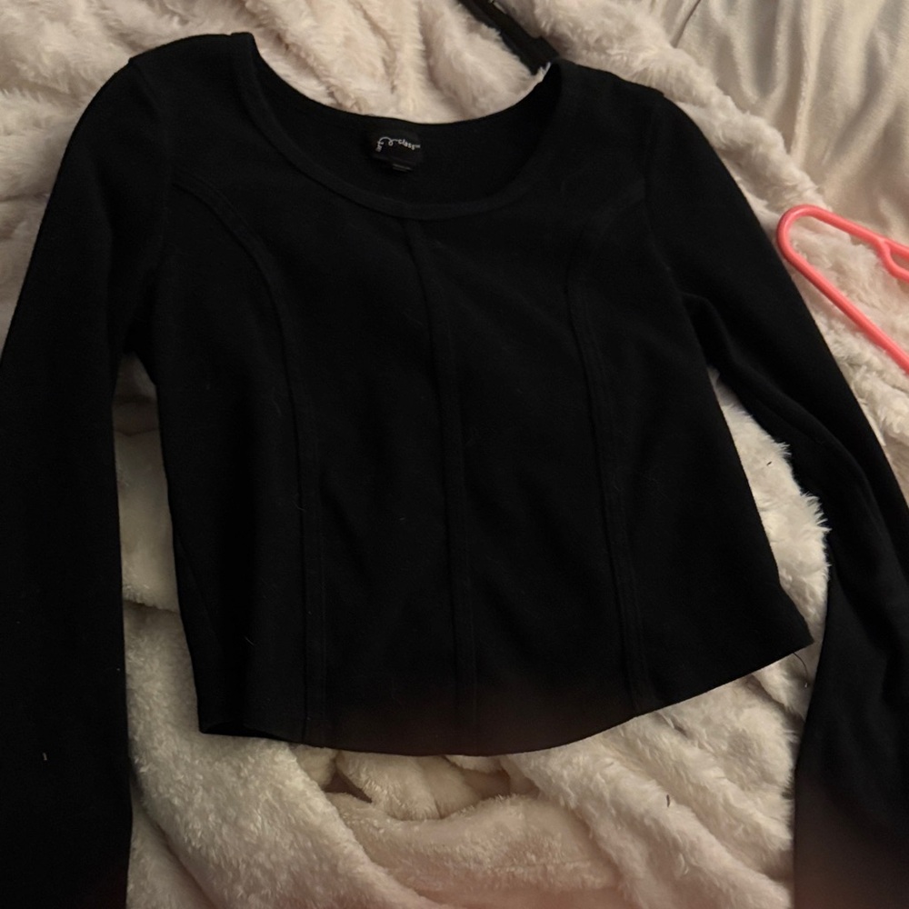 Art Class Black Long Sleeve Blouse